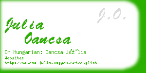 julia oancsa business card